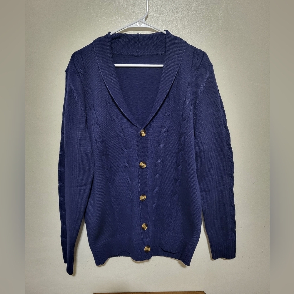 Mens Navy Blue Sweater (Size L) - 90LR - Picture 5 of 7